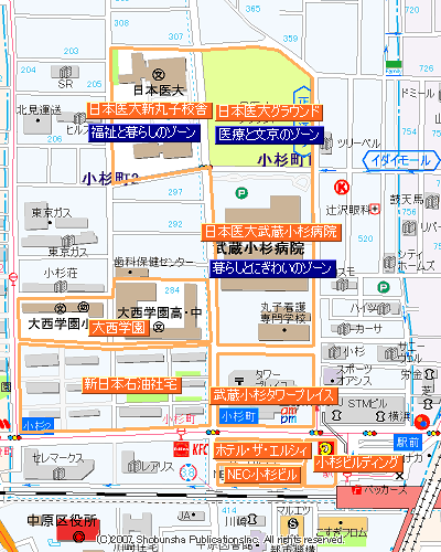 武蔵小杉駅北部地区再開発マップ