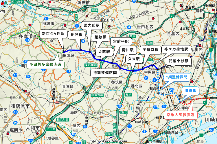 川崎縦貫高速鉄道マップ
