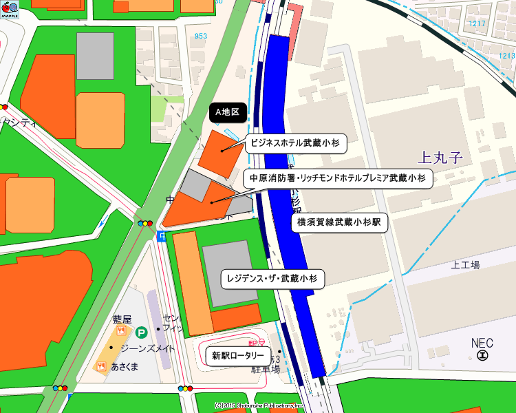 小杉駅東部地区再開発マップ