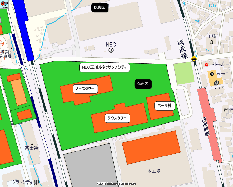 小杉駅東部地区C地区再開発マップ